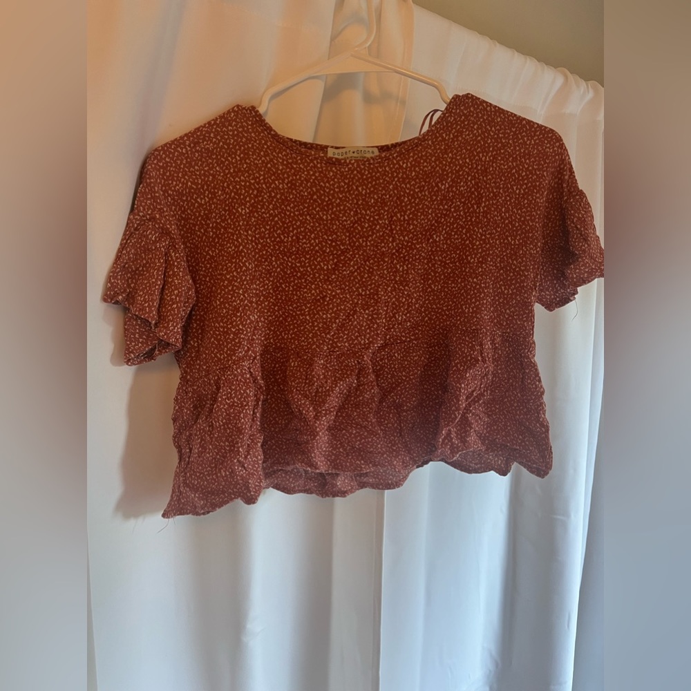 cropped paper crane shirt